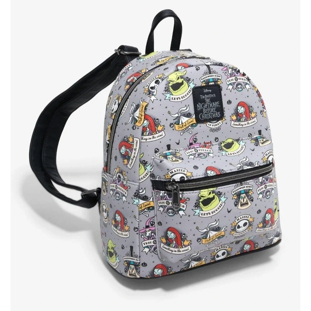 NEW! Loungefly Nightmare Before Christmas Tattoo Art‎ AOP Backpack & Wallet SET!